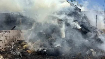 Erzincan’da samanlık ve ahır yandı