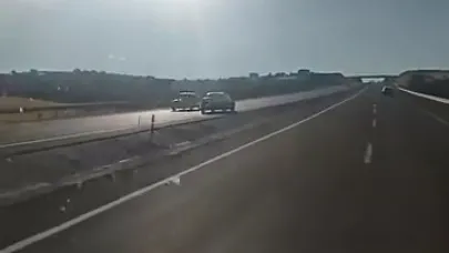 Çevre yolunda ters yönde giden araç tehlike saçtı