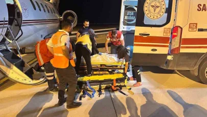 Ağrı’da kazada yaralanan çocuk ambulans uçakla Ankara’ya sevk edildi