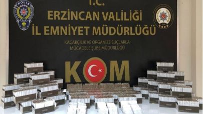 Erzincan’da içi tütün doldurulmuş makaron ele geçirildi