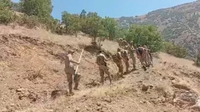 Orman yangınlarında askerler ve köylüler seferber oldu