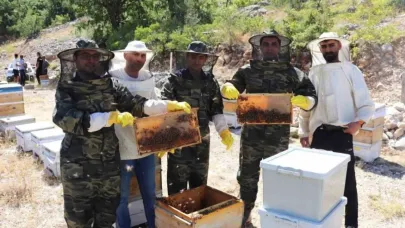 Kemah’ta arıcıların bal hasadı