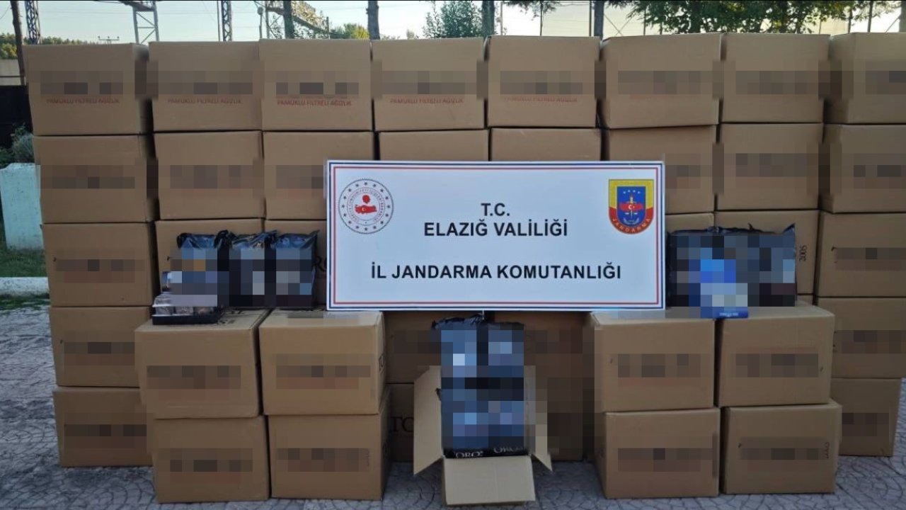Elazığ’a kaçak getirilen sigaralar jandarma ekipleri tarafından yakalandı