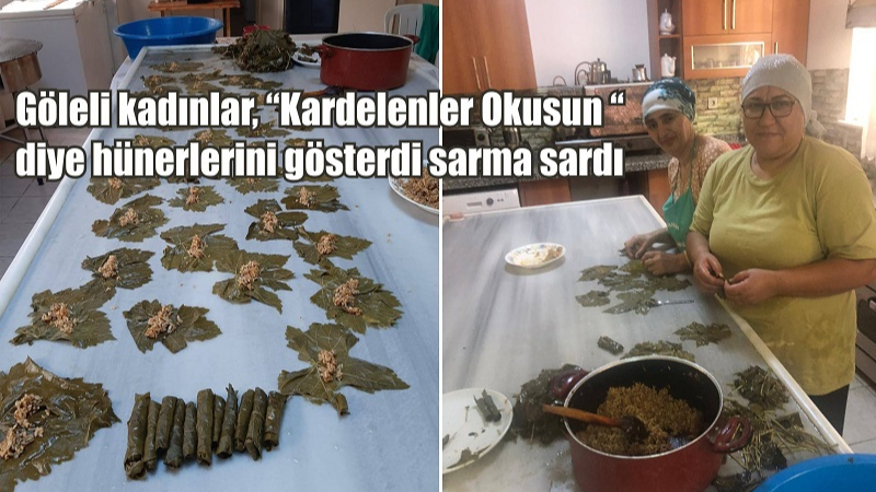 Göle Kadın Kooperatifi üyeleri, öğrencilere burs vermek için mutfağa girdi sarma sardı