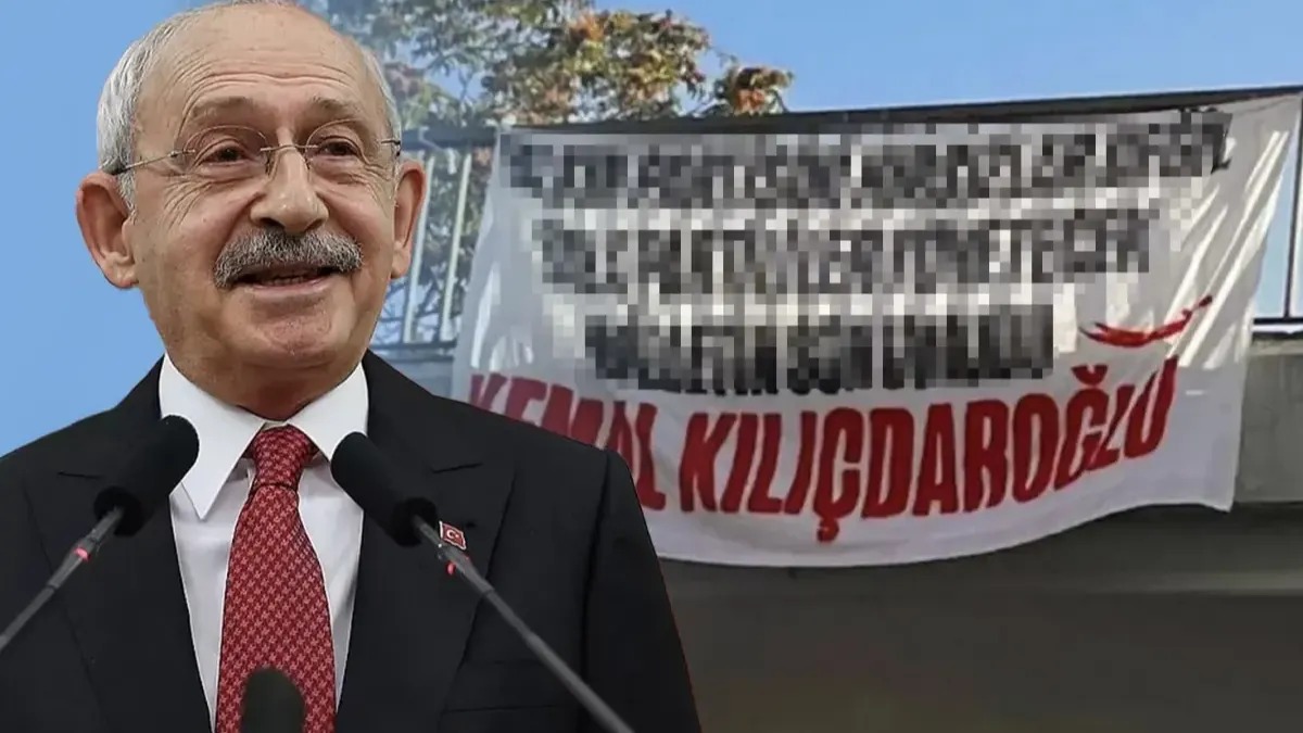 CHP'nin Kadıköy mitingi öncesi üst geçide "Kılıçdaroğlu" pankartı asıldı