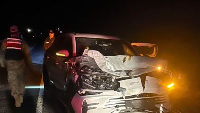 Hanak’ta trafik kazası: Sürücü yaralandı, inek telef oldu