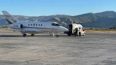 Astım ve hipertansiyon hastası, uçak ambulansla Ankara’ya sevk edildi