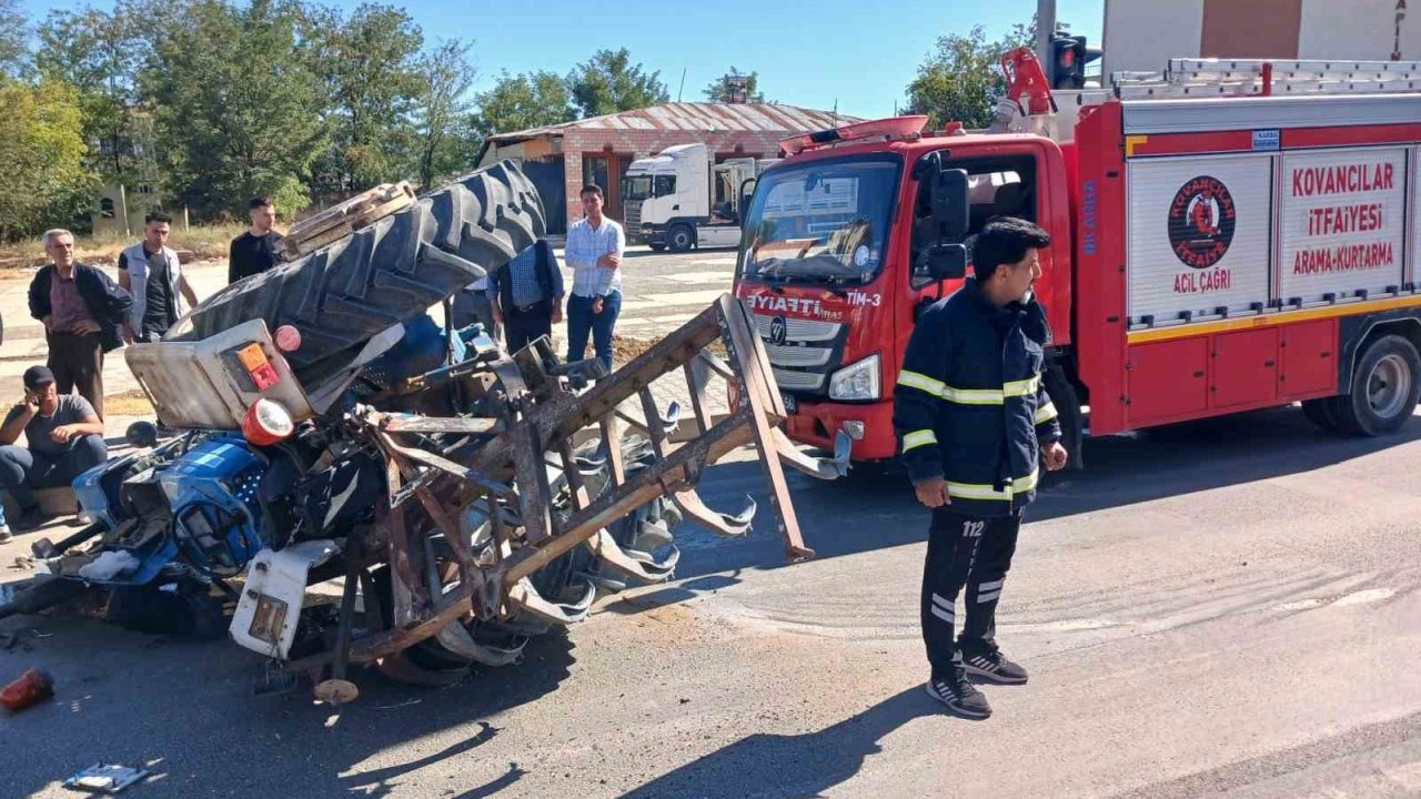 Elazığ’da traktör devrildi: 2 yaralı
