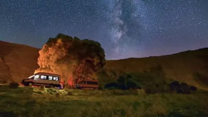 Kuzey ışıkları değil doğudaki ilimiz! Görüntüler mest etti