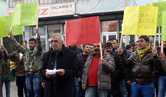 Göle BDP'den yıkım protestosu