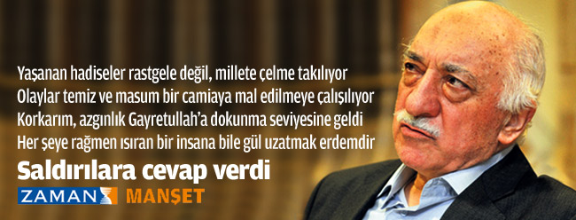 Fethullah Gülen, saldırılara cevap verdi