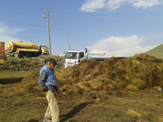 Çıldır'da 60 ton ot kül oldu