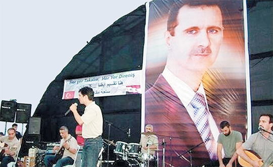 Esad&amp;#8217;ın gölgesinde konsere büyük öfke