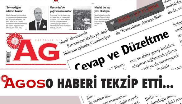 Agos Gazetesinden Tekzip