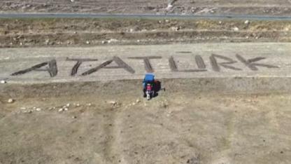 Ardahanlı çiftçi Atatürk’ün adını tarlasına yazdı