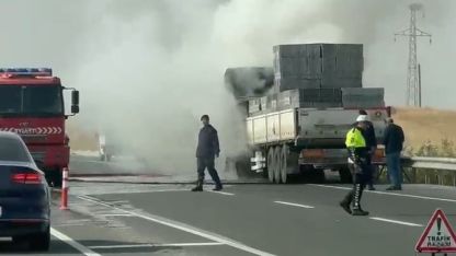 Alev alan tır, söndürüldü