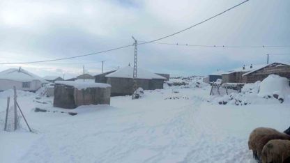 Karla birlikte Türkiye’nin en yüksek köyü Kışkılı’da besiciler zor durumda kaldı
