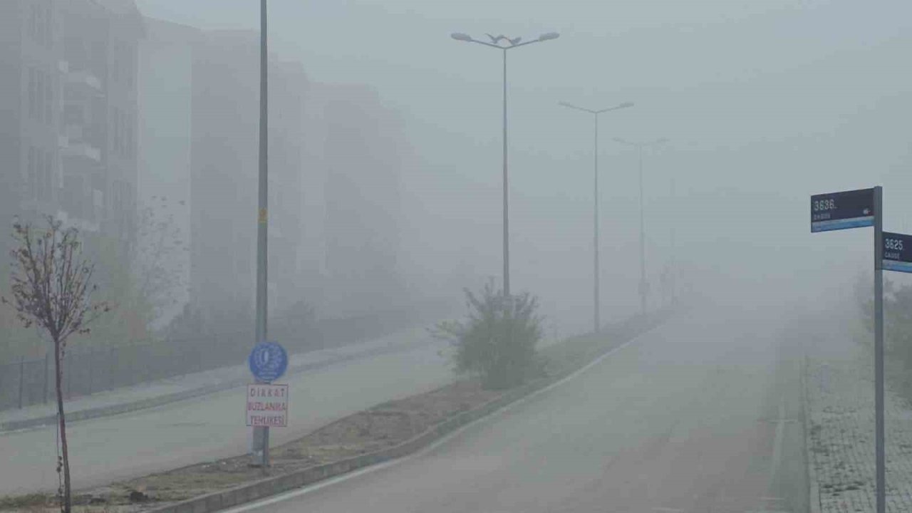 Elazığ’da yoğun sis, bir mahalle adeta kayboldu