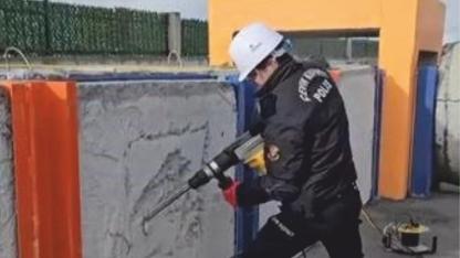 Polis silahı bıraktı hilti kullandı