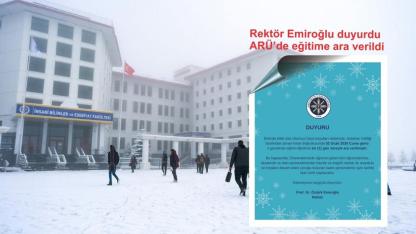 ARÜ’de eğitime 1 gün ara verdi