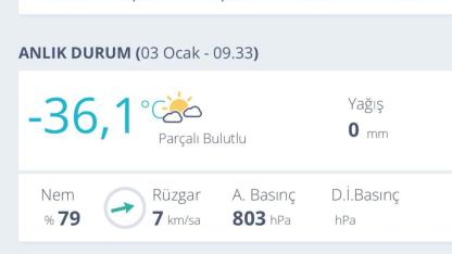 Dondurucu gece: Göle eksi 36’yı gördü