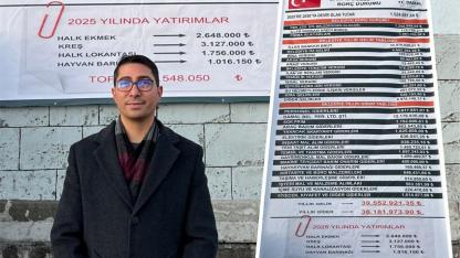 Örnek belediye başkanı; Kemal Çamliyurt belediyenin gelir-giderini afiş yaptırıp astı!