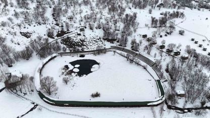 Yüzen Adalar karla kaplandı, beyaz örtü havadan görüntülendi