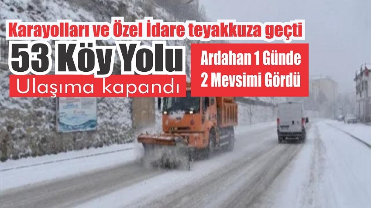 Ardahan’da bir günde 3 farklı hava: Sabah yağmur, öğlen güneş, akşam kar ve fırtına!