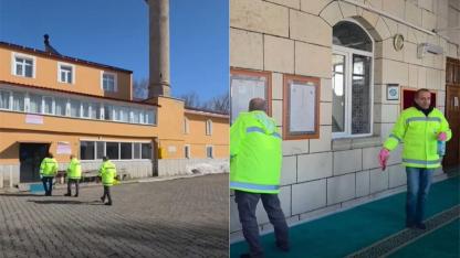 Belediye, camilerde temizlik çalışması başlattı