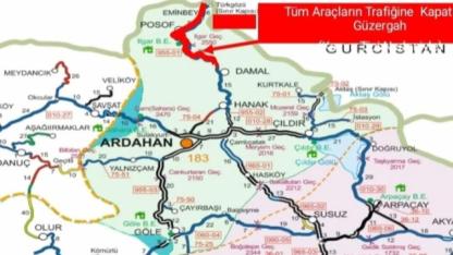 Damal-Posof-Türkgözü Yolu Trafiğe kapatıldı