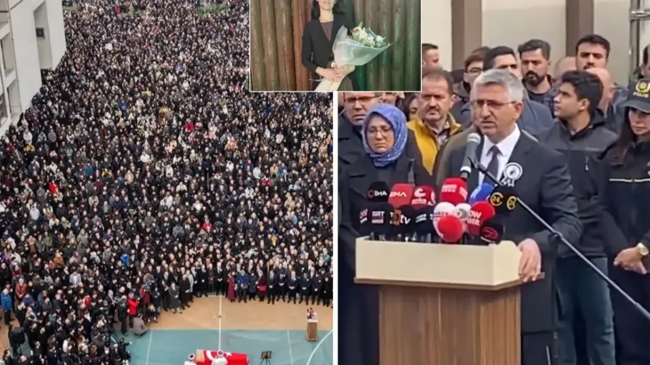 Fatma öğretmenin cenazesinde protesto şoku: Konuşmasını güçlükle yaptı