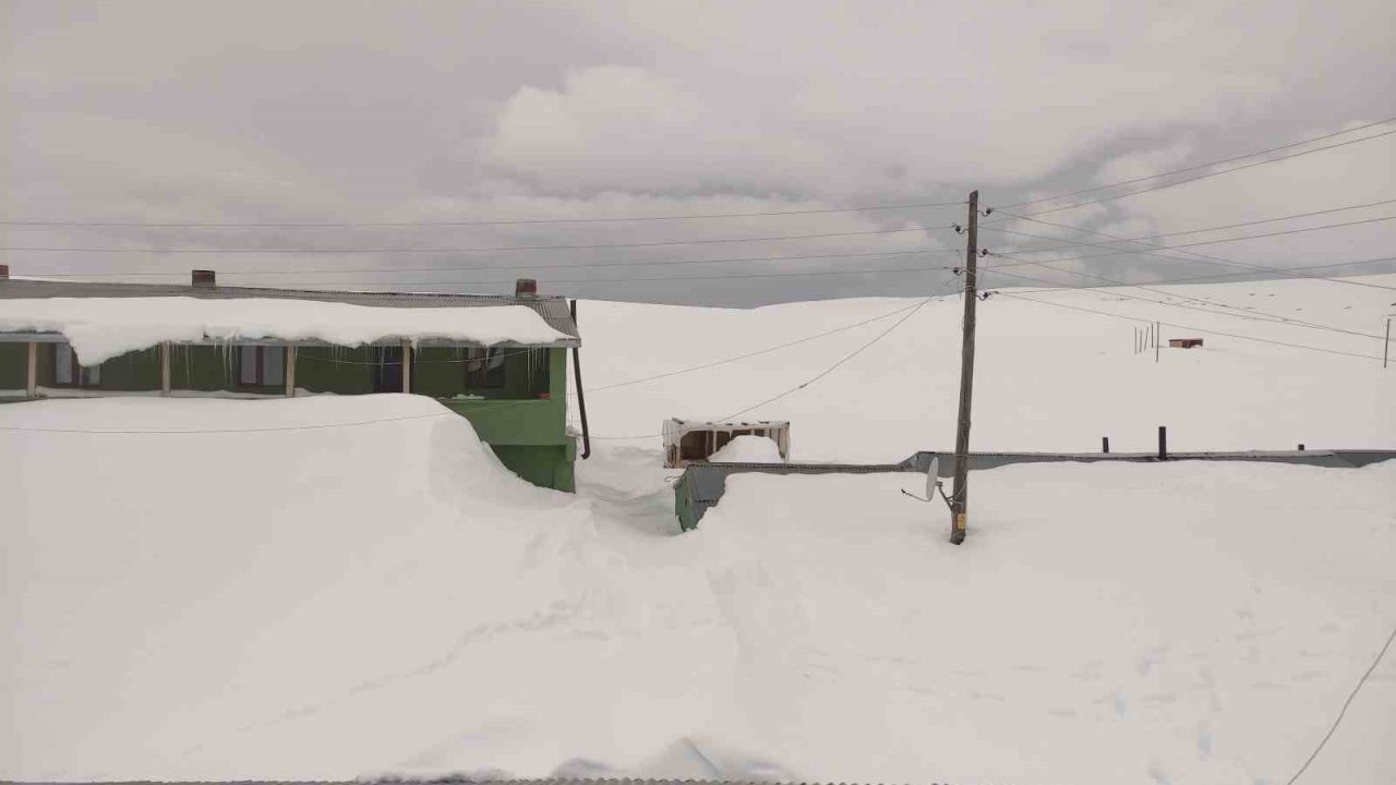 Bülbülan Yaylası’nda evler kara gömüldü