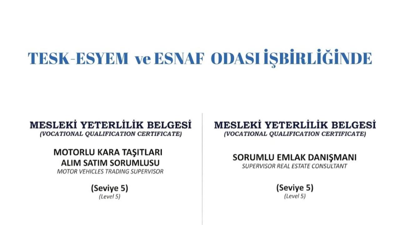 Esnaf ve girişimcilere belge fırsatı