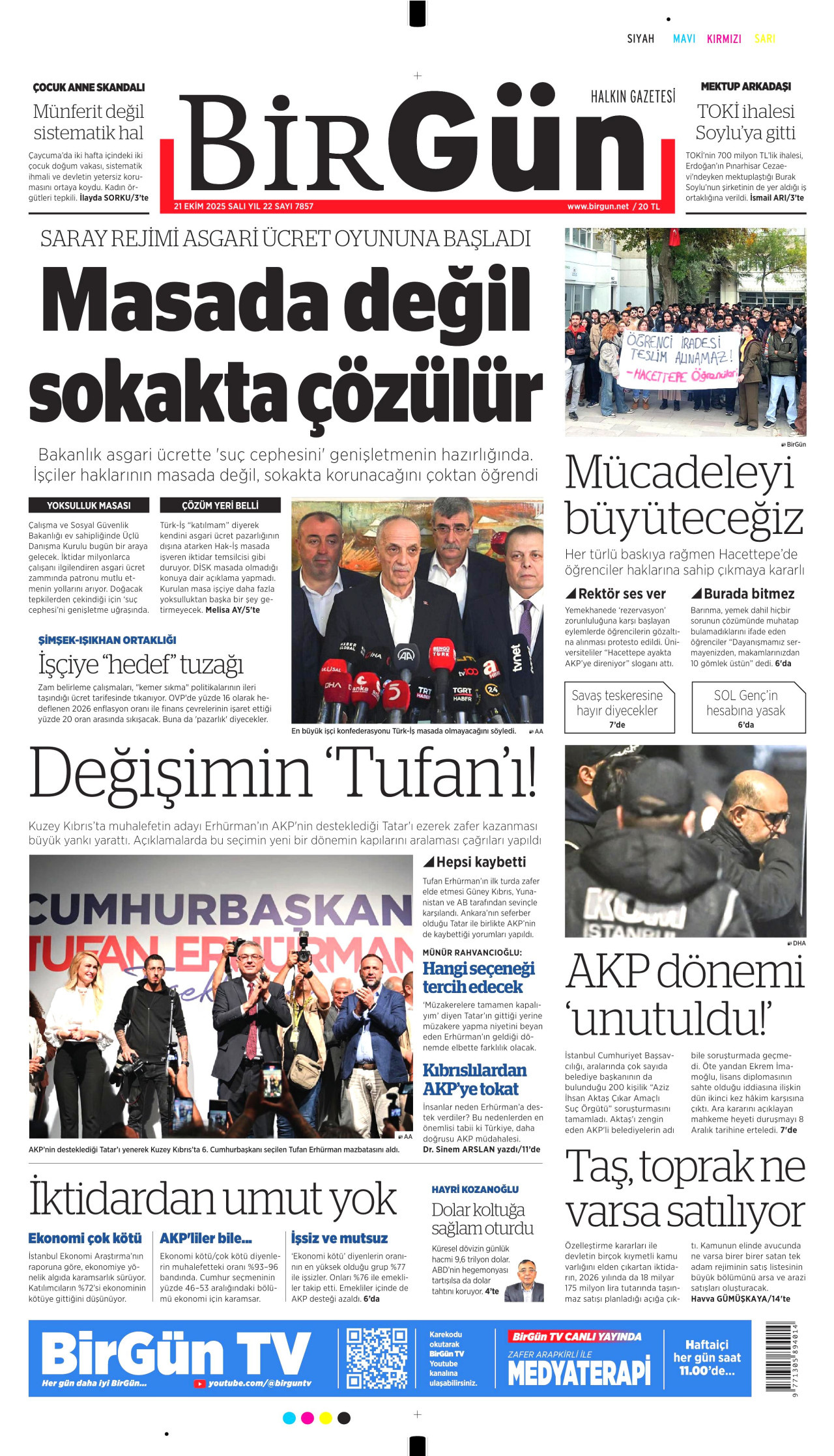 BİRGÜN Gazete Manşeti