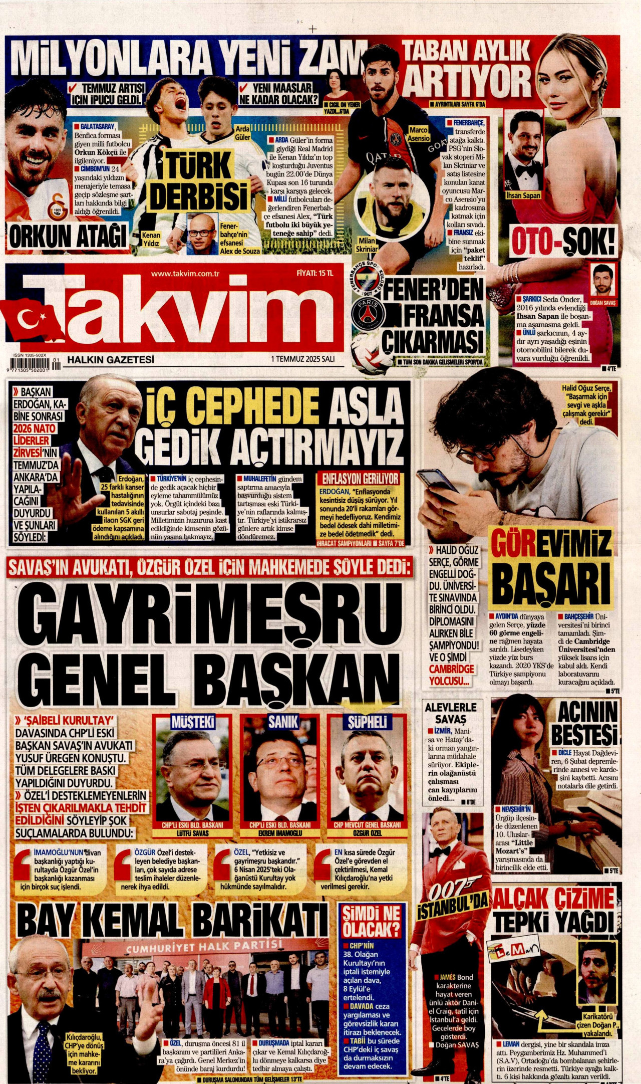 TAKVİM Gazete Manşeti
