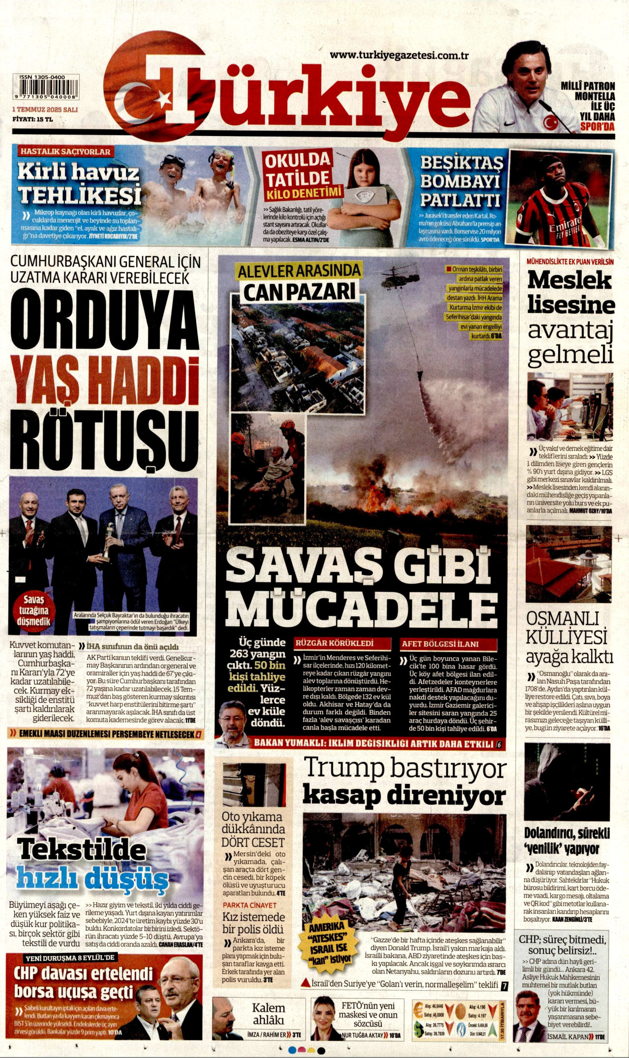 TÜRKİYE GAZETESİ Gazete Manşeti
