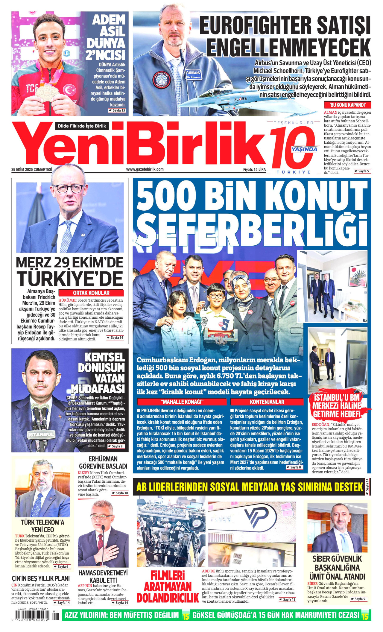 YENİBİRLİK Gazete Manşeti