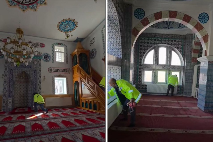 Belediye, camilerde temizlik çalışması başlattı